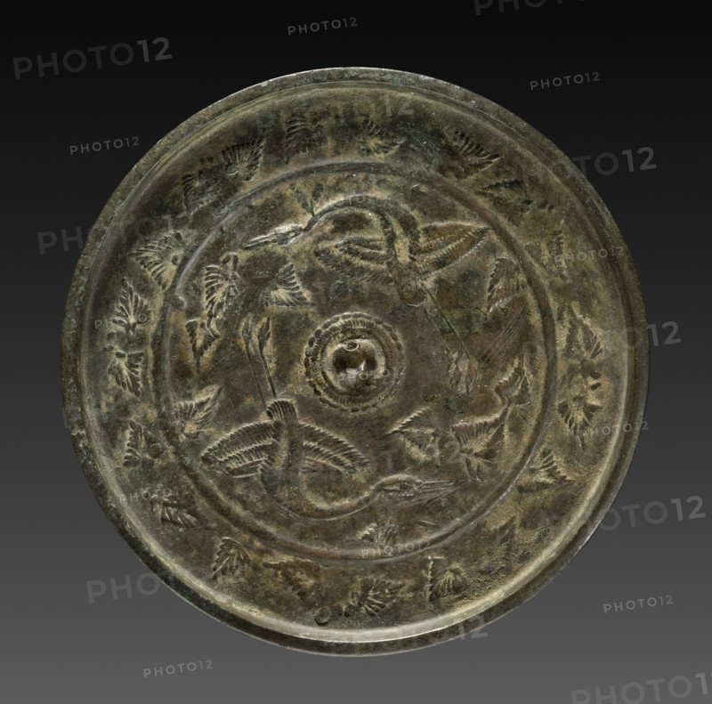 Mirror, 794-1185. Japan, Heian Period (794-1185). Bronze; diameter: 12.2 cm (4 13/16 in.).