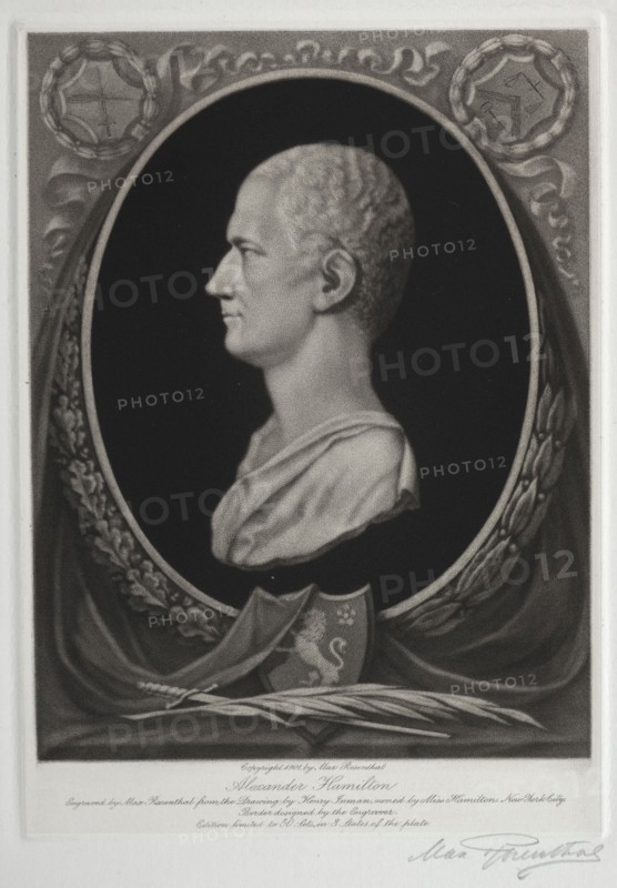 Alexander Hamilton, 1901. Max Rosenthal (American, 1833-1918). Mezzotint