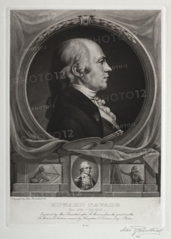 Edward Savage, 1899. Max Rosenthal (American, 1833-1918). Mezzotint
