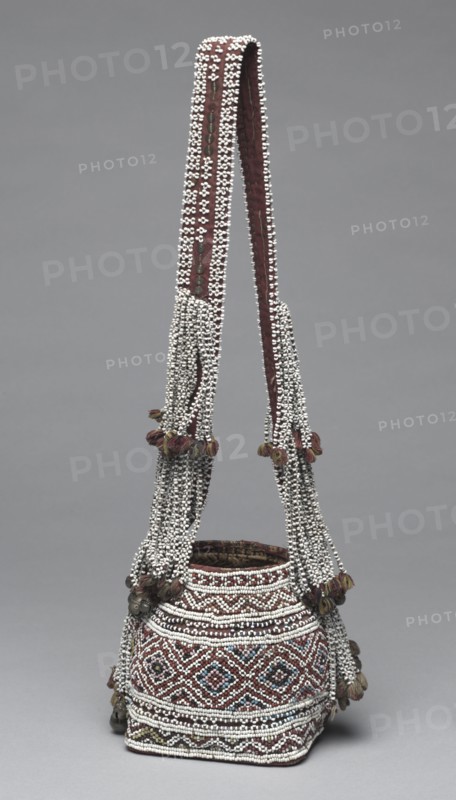 Basket , c 1875- 1917. Phillipines, Mininao, Bagobo people, Late 19th- Early 20th century. Natural fibers, cloth, glass beads, metal; overall: 11.8 x 7.9 cm (4 5/8 x 3 1/8 in.).