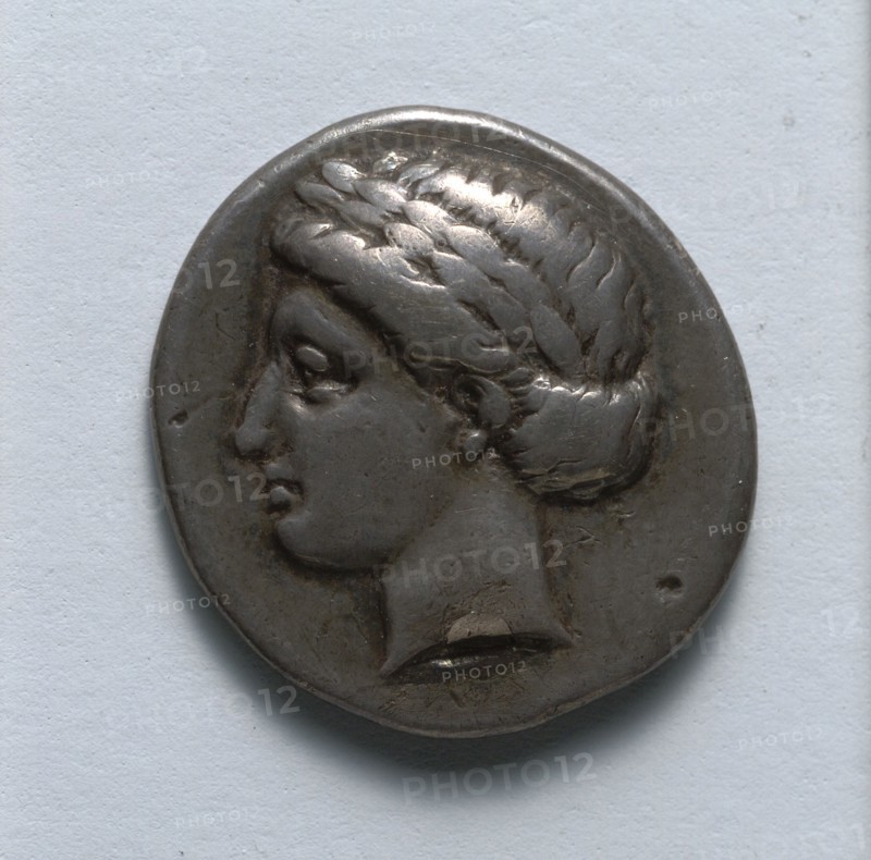 Drachma: Apollo (obverse), 300s BC. Greece, 4th century BC. Silver; diameter: 1.8 cm (11/16 in.).