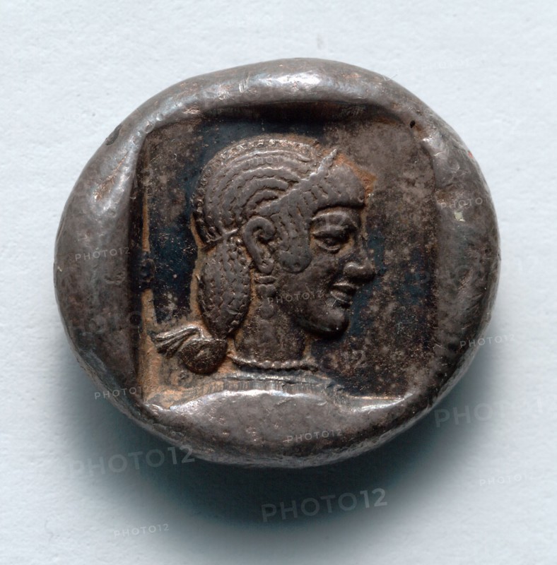 Drachm: Aphrodite (reverse), 550-500 BC. Greece, 6th century BC. Silver; diameter: 1.6 cm (5/8 in.).