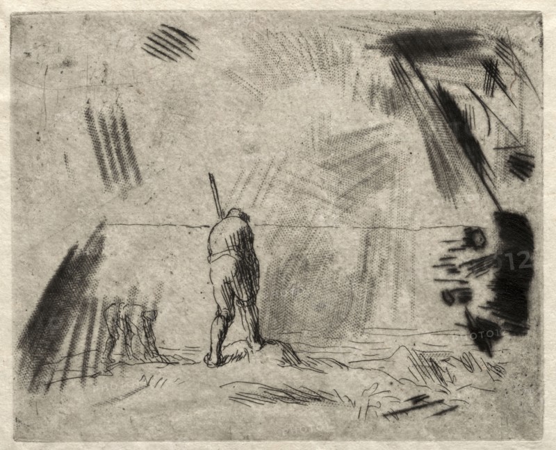 Kelp Gatherers. Jean-François Millet (French, 1814-1875). Etching