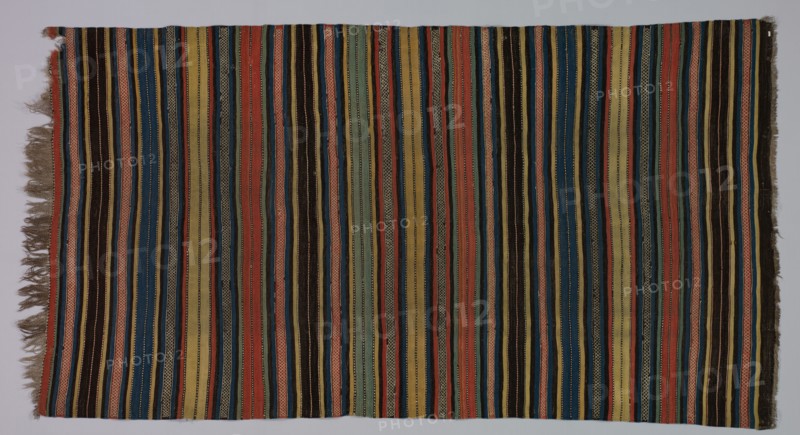 Blanket, 19th century. Tibet ?, 19th century. Weft faced plain weave with supplementary weft: wool; overall: 314 x 166 cm (123 5/8 x 65 3/8 in.).