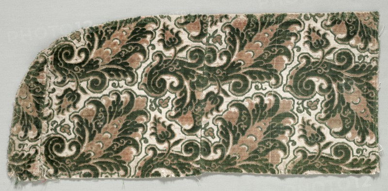 Velvet, c. 1650. Italy, 17th century. Velvet (cut, uncut, and voided); overall: 24.8 x 50.8 cm (9 3/4 x 20 in.)