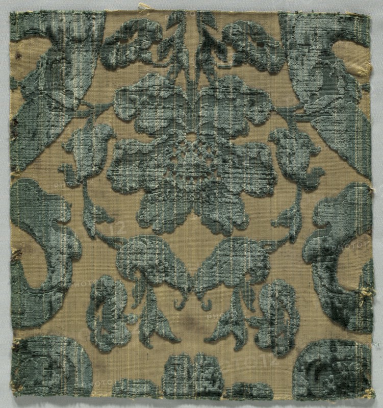 Velvet Fragment, early 1600s. Italy, early 17th century. Velvet; overall: 31.5 x 29.3 cm (12 3/8 x 11 9/16 in.).