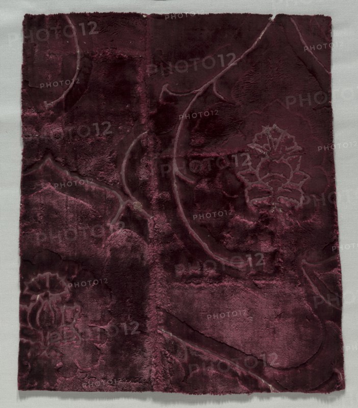 Two Velvet Fragments Sewn Together, 1400s. Italy, 15th century. Velvet (cut and voided); overall: 39 x 33 cm (15 3/8 x 13 in.)