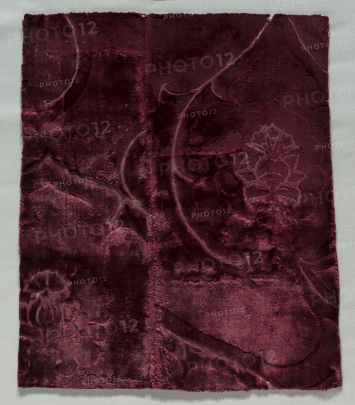 Two Velvet Fragments Sewn Together, 1400s. Italy, 15th century. Velvet (cut and voided); overall: 39 x 33 cm (15 3/8 x 13 in.).