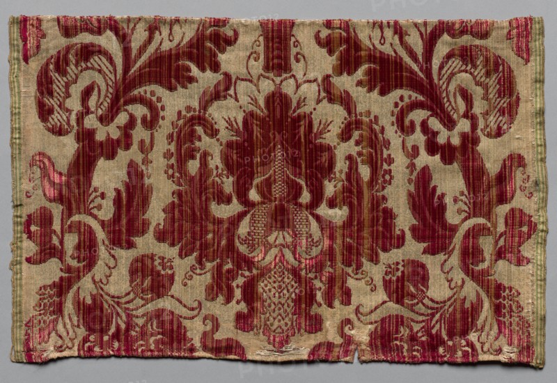 Fragment of Velvet Brocade, late 1600s or early 1700s. Italy ?, late 17th or early 18th century. Brocaded silk velvet; overall: 55.9 x 47.6 cm (22 x 18 3/4 in.)