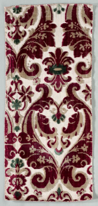 Velvet Fragment, late 1600s. Italy, late 17th century. Velvet; overall: 43.5 x 19 cm (17 1/8 x 7 1/2 in.).