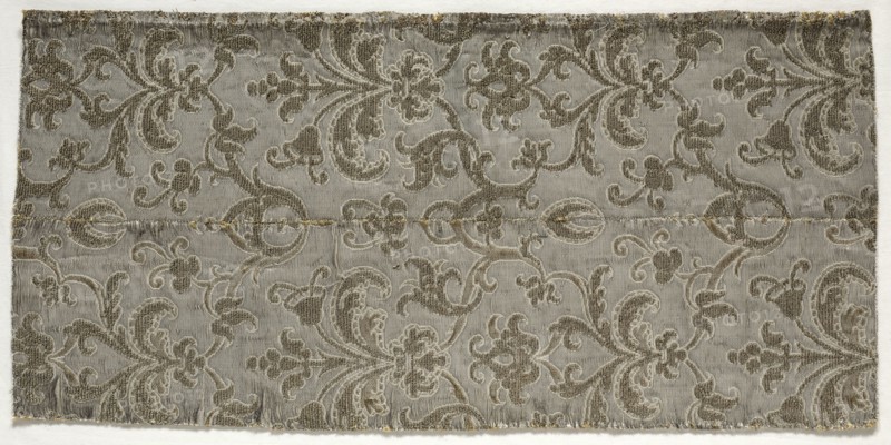 Gold and Silver Cloth, late 16th century. Spain, late 16th century. Brocaded silk with metal thread; average: 54.6 x 26.7 cm (21 1/2 x 10 1/2 in.)