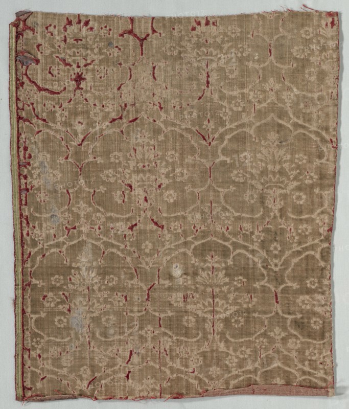 Velvet Fragment, 1400s. Italy, 15th century. Velvet (cut and voided); overall: 55.9 x 48.3 cm (22 x 19 in.)