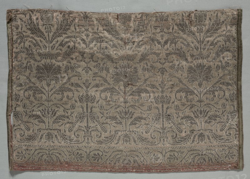 Textile Fragment, 1600s. Italy, 17th century. Brocade; silk and metal; overall: 36.3 x 53.5 cm (14 5/16 x 21 1/16 in.).