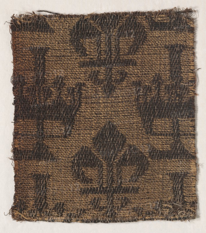 Wool Damask, 1600s - 1700s. France, 17th-18th century. Damask; wool; overall: 34 x 30 cm (13 3/8 x 11 13/16 in.)