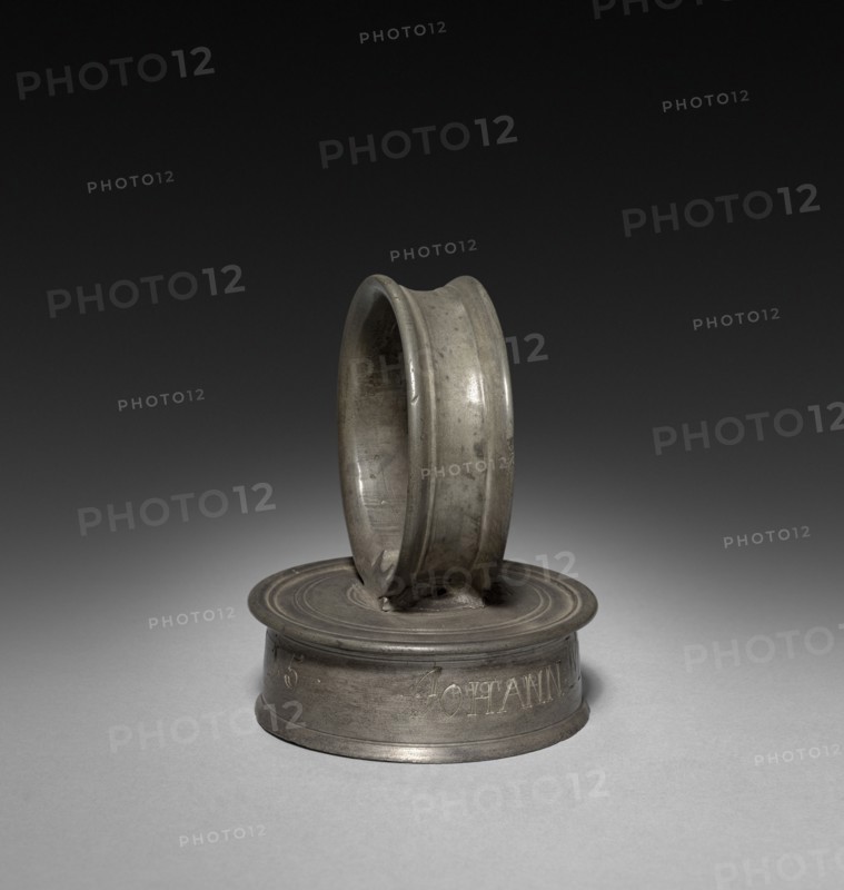 Cannister (lid), 1715. Johann Melchoir Warner (German). Pewter; overall: 33 cm (13 in.).