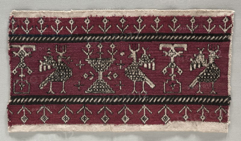 Five Embroidered Fragments, 18th-19th century. Morocco, Azemmur, 18th-19th century. Embroidery: silk on linen tabby ground; overall: 13.4 x 24.1 cm (5 1/4 x 9 1/2 in.).