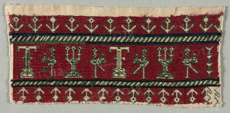Five Embroidered Fragments, 18th-19th century. Morocco, Azemmur, 18th-19th century. Embroidery: silk on linen tabby ground; overall: 10.2 x 23.2 cm (4 x 9 1/8 in.).