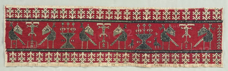 Five Embroidered Fragments, 18th-19th century. Morocco, Azemmur, 18th-19th century. Embroidery: silk on linen tabby ground; overall: 21.3 x 74.5 cm (8 3/8 x 29 5/16 in.).