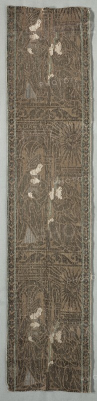 Orphrey Band, 1450-1499. Italy, Florence, second half of 15th century. Lampas weave, silk and gold thread; overall: 74.3 x 16.5 cm (29 1/4 x 6 1/2 in.)