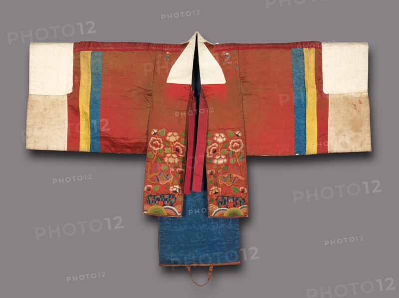 Bride's Robe, 1800s. Korea, Joseon dynasty (1392-1910). Silk embroidery on silk; edges wrapped with paper; overall: 114.3 x 174 cm (45 x 68 1/2 in.)