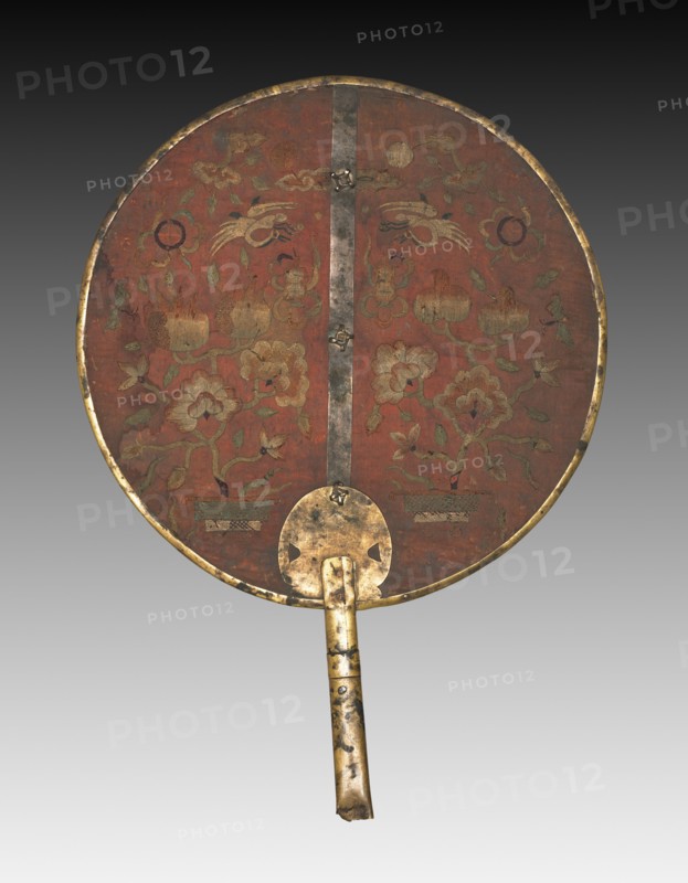 Embroidered Fan for Wedding Ceremony, 1850-1950. Korea, Joseon dynasty (1392-1910). diameter: 29.9 cm (11 3/4 in.).