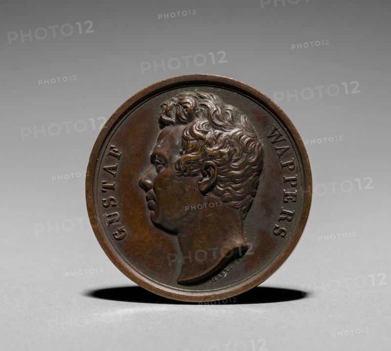 Medal: Gustaf Wappers (obverse), 1800s. 19th century. Bronze; diameter: 5.1 cm (2 in.).