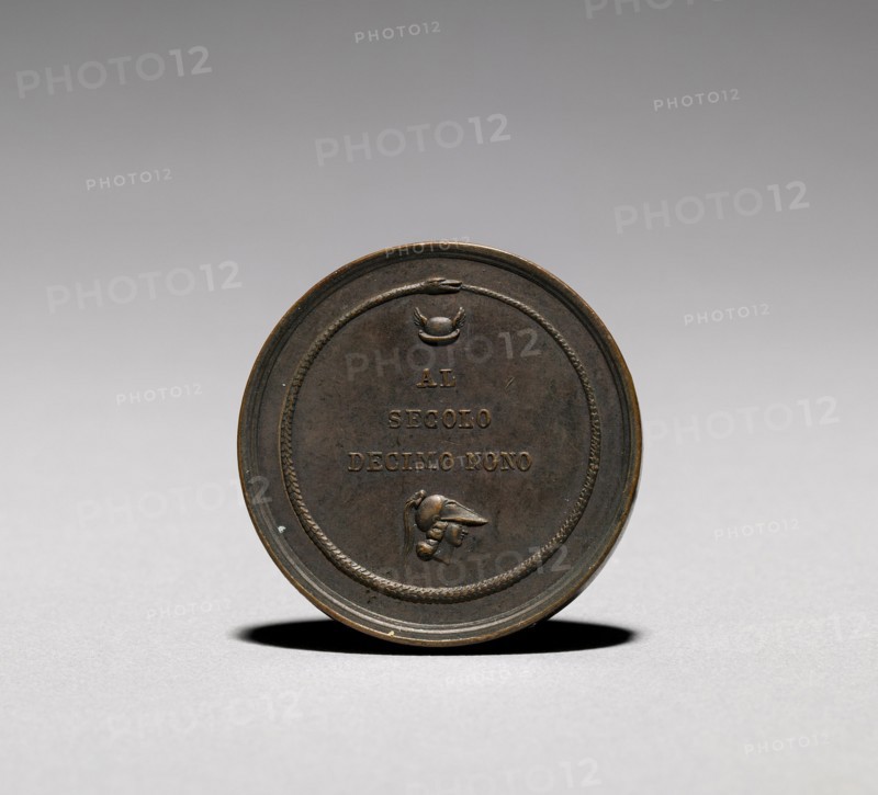Medal: Antonio Canova (reverse). Francesco Putinati (Italian, 1775-1848). Bronze; diameter: 3.5 cm (1 3/8 in.).