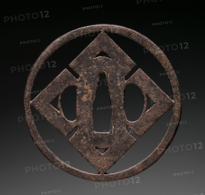 Sword Guard, 1800s. Japan. Iron; diameter: 7.4 cm (2 15/16 in.).