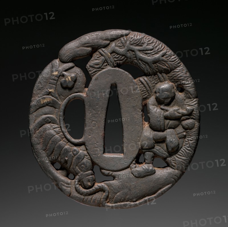 Sword Guard, 1800s. Japan, 19th century. Iron; diameter: 5.8 cm (2 5/16 in.).