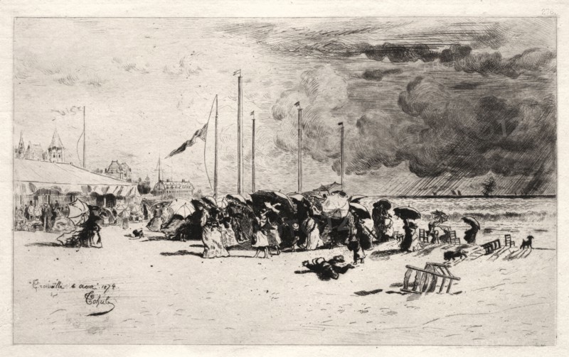 The Squall at Trouville, 1874. Félix Hilaire Buhot (French, 1847-1898). Etching; sheet: 24.4 x 36.3 cm (9 5/8 x 14 5/16 in.); platemark: 16.5 x 24.2 cm (6 1/2 x 9 1/2 in.)