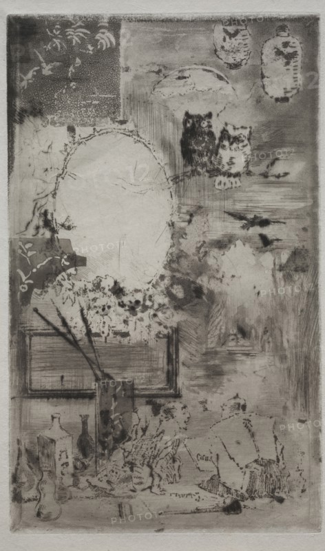 Baptism in the Japanese Style, 1887. Félix Hilaire Buhot (French, 1847-1898). Etching, drypoint and aquatint; sheet: 27.9 x 17.8 cm (11 x 7 in.); platemark: 21.8 x 13.1 cm (8 9/16 x 5 3/16 in.)