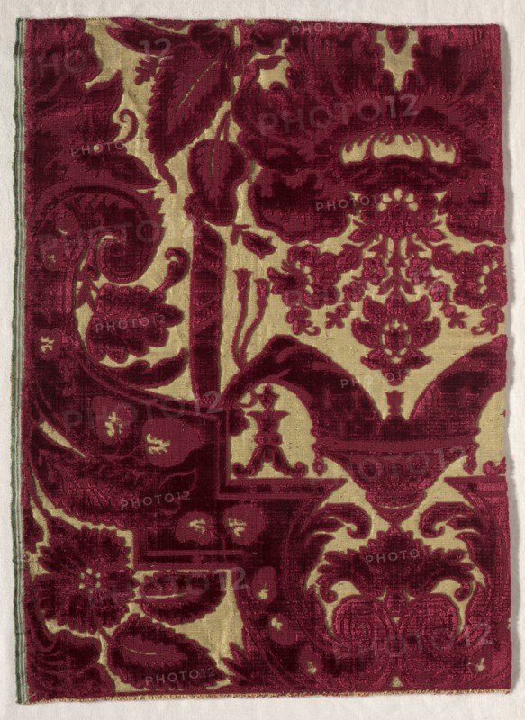 Velvet, 1600s - 1700s. France, 17th-18th century. Velvet; overall: 50.2 x 36.2 cm (19 3/4 x 14 1/4 in.)