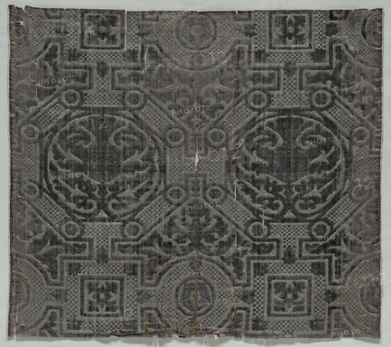 Velvet Textile, 1500s. Italy, 16th century. Velvet; overall: 50.1 x 57.1 cm (19 3/4 x 22 1/2 in.).