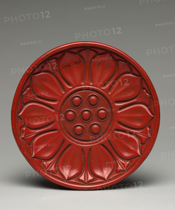 Lotus Dish, 1271-1368. China, Yuan dynasty (1271-1368). Carved cinnabar lacquer on wood; overall: 15.9 cm (6 1/4 in.).