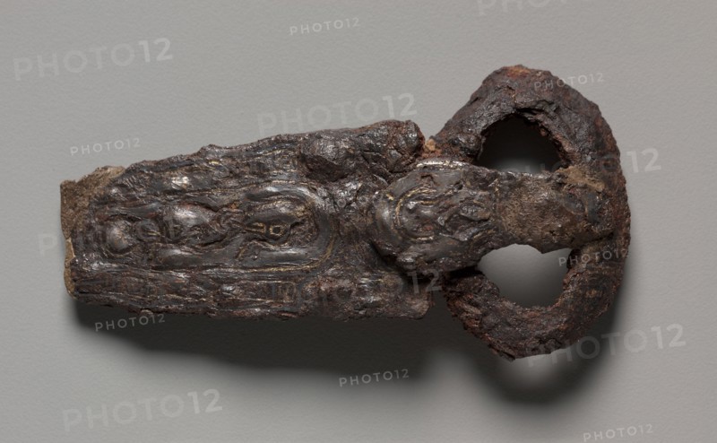 Buckle, 600s. Merovingian, Burgundian, Migration period, 7th century. Iron with silver overlay; overall: 4.5 cm (1 3/4 in.).