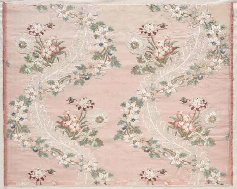 Taffeta, c. 1760. France, 18th century, Period of Louis XV (1723-1774). Taffeta, brocaded; silk; overall: 44.6 x 55.6 cm (17 9/16 x 21 7/8 in.)