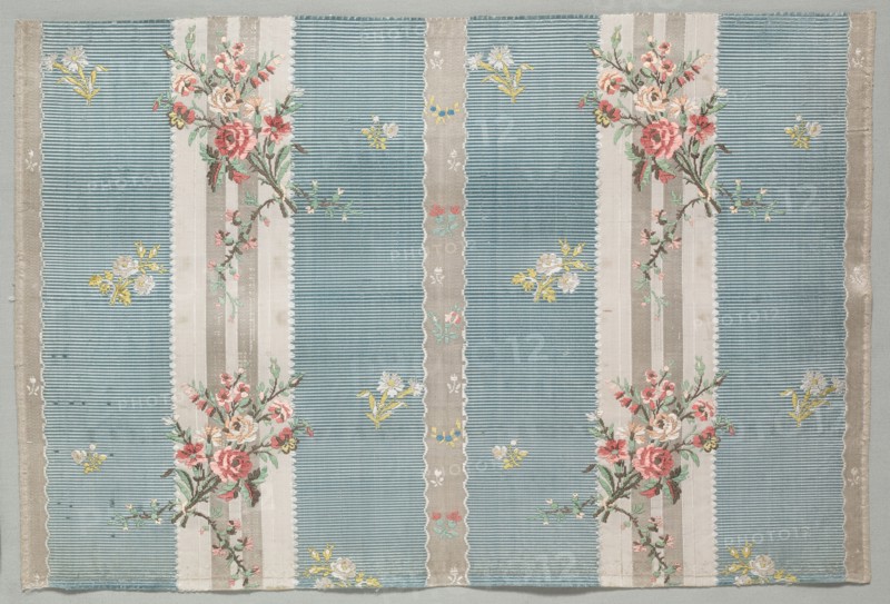 Taffeta Fragment, late 1700s. France, late 18th century, Period of Louis XVI (1774-1793). Taffeta, warp-patterned and brocaded; silk; overall: 52.7 x 40 cm (20 3/4 x 15 3/4 in.)