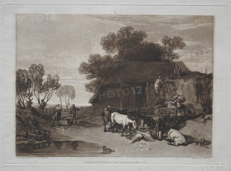 Liber Studiorum:  The Straw Yard. Joseph Mallord William Turner (British, 1775-1851). Etching and mezzotint
