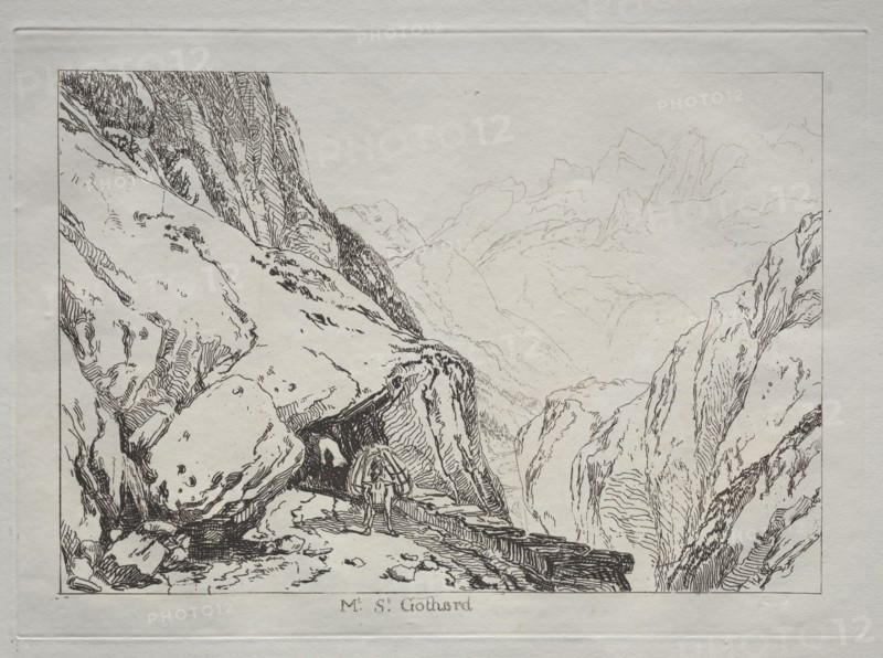 Liber Studiorum:  Mt. St. Gothard. Joseph Mallord William Turner (British, 1775-1851). Etching and mezzotint