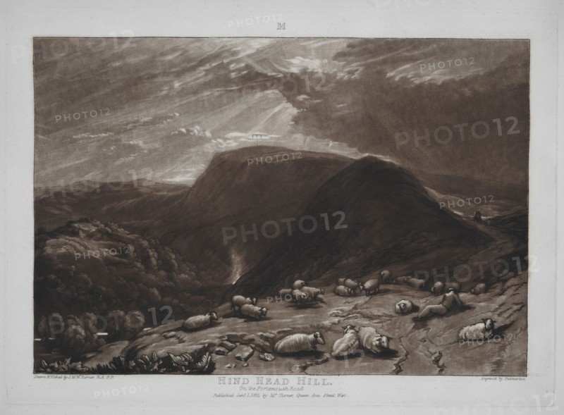 Liber Studiorum:  Hind Head Hill on the Portsmouth Road. Joseph Mallord William Turner (British, 1775-1851). Etching and mezzotint