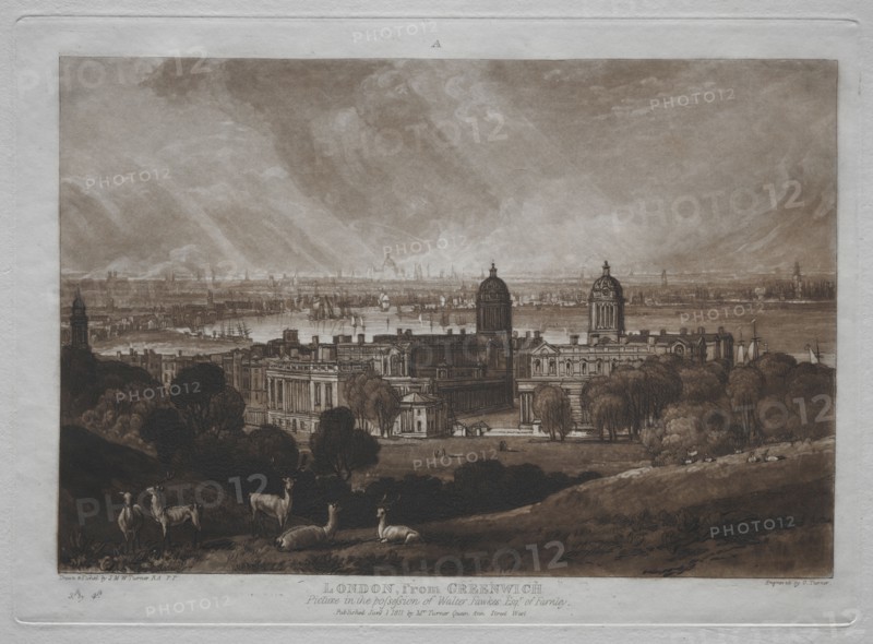 Liber Studiorum:  London from Greenwich. Joseph Mallord William Turner (British, 1775-1851). Etching and mezzotint