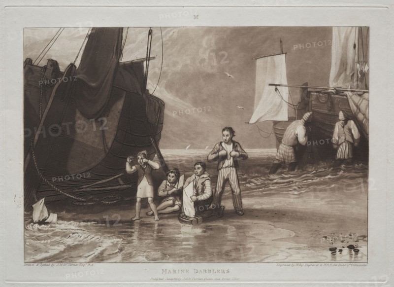 Liber Studiorum:  Marine Dabblers. Joseph Mallord William Turner (British, 1775-1851). Etching and mezzotint