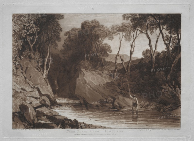 Liber Studiorum:  Near Blain Athol, Scotland. Joseph Mallord William Turner (British, 1775-1851). Etching and mezzotint