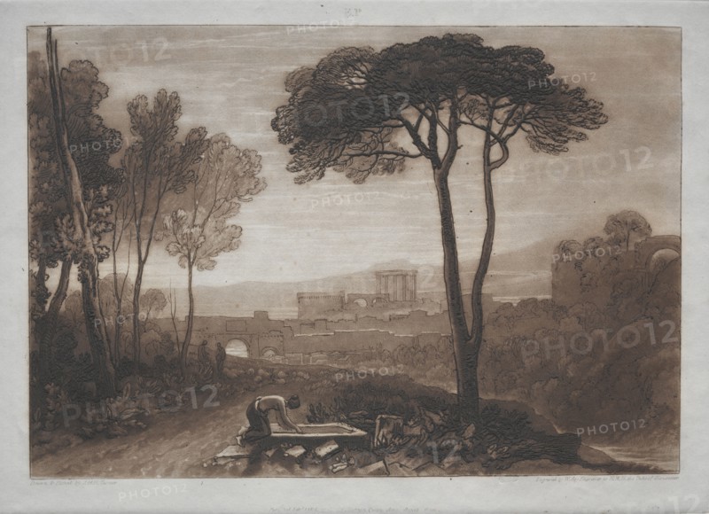 Liber Studiorum:  Scene in the Campagna. Joseph Mallord William Turner (British, 1775-1851). Etching and mezzotint