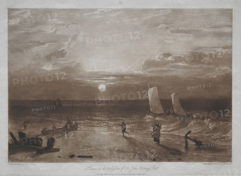 Liber Studiorum:  Mildmay Sea-piece. Joseph Mallord William Turner (British, 1775-1851). Etching and mezzotint