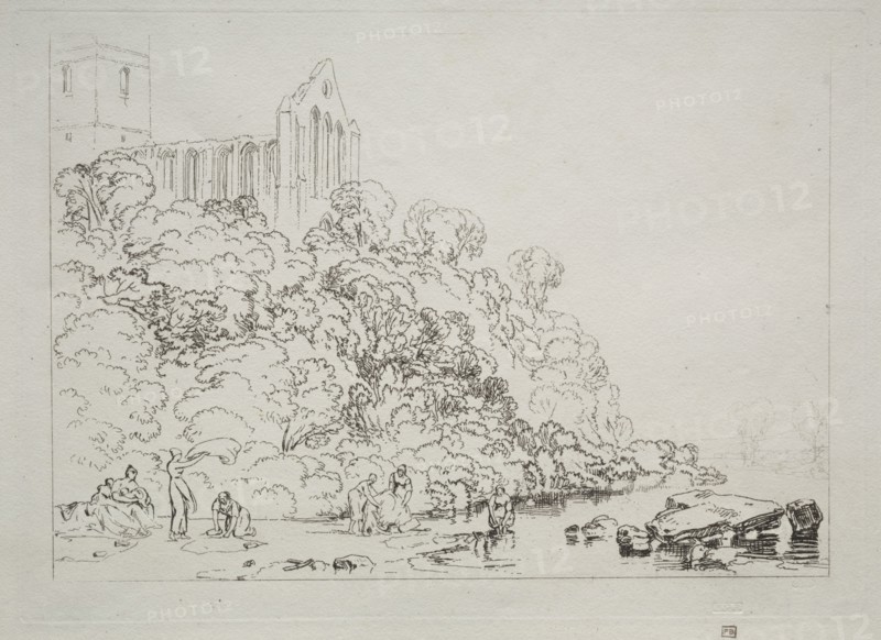 Liber Studiorum:  Dumblain Abbey, Scotland. Joseph Mallord William Turner (British, 1775-1851). Etching and mezzotint