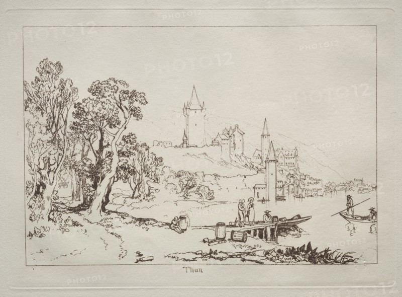 Liber Studiorum:  Ville de Thun, Switzerland. Joseph Mallord William Turner (British, 1775-1851). Etching and mezzotint