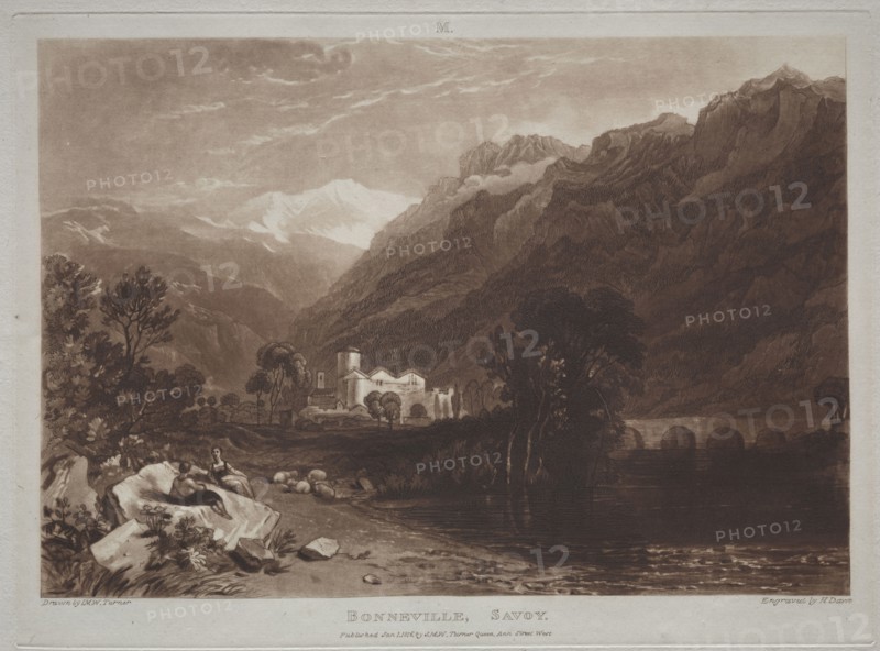 Liber Studiorum:  Bonneville, Savoy. Joseph Mallord William Turner (British, 1775-1851). Etching and mezzotint