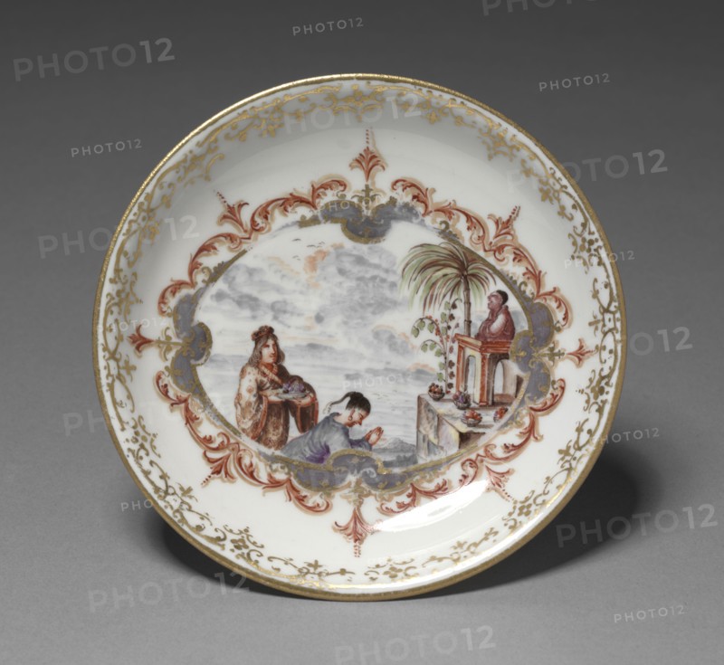 Saucer, c. 1723. Meissen Porcelain Factory (German). Porcelain; overall: 2.2 x 12.3 cm (7/8 x 4 13/16 in.).