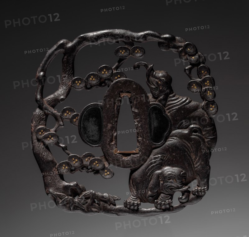 Sword Guard, c. 1800. Japan, Soten school, Edo Period (1615-1868). Iron; overall: 9 x 9 cm (3 9/16 x 3 9/16 in.).